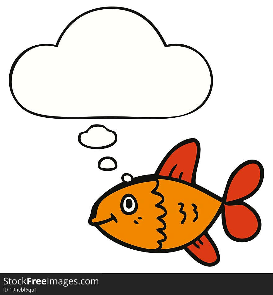 cartoon fish and thought bubble