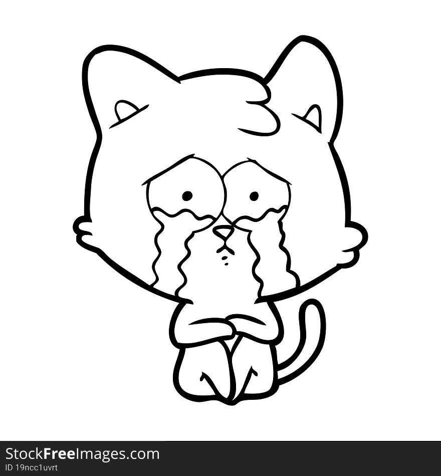 crying cat cartoon. crying cat cartoon