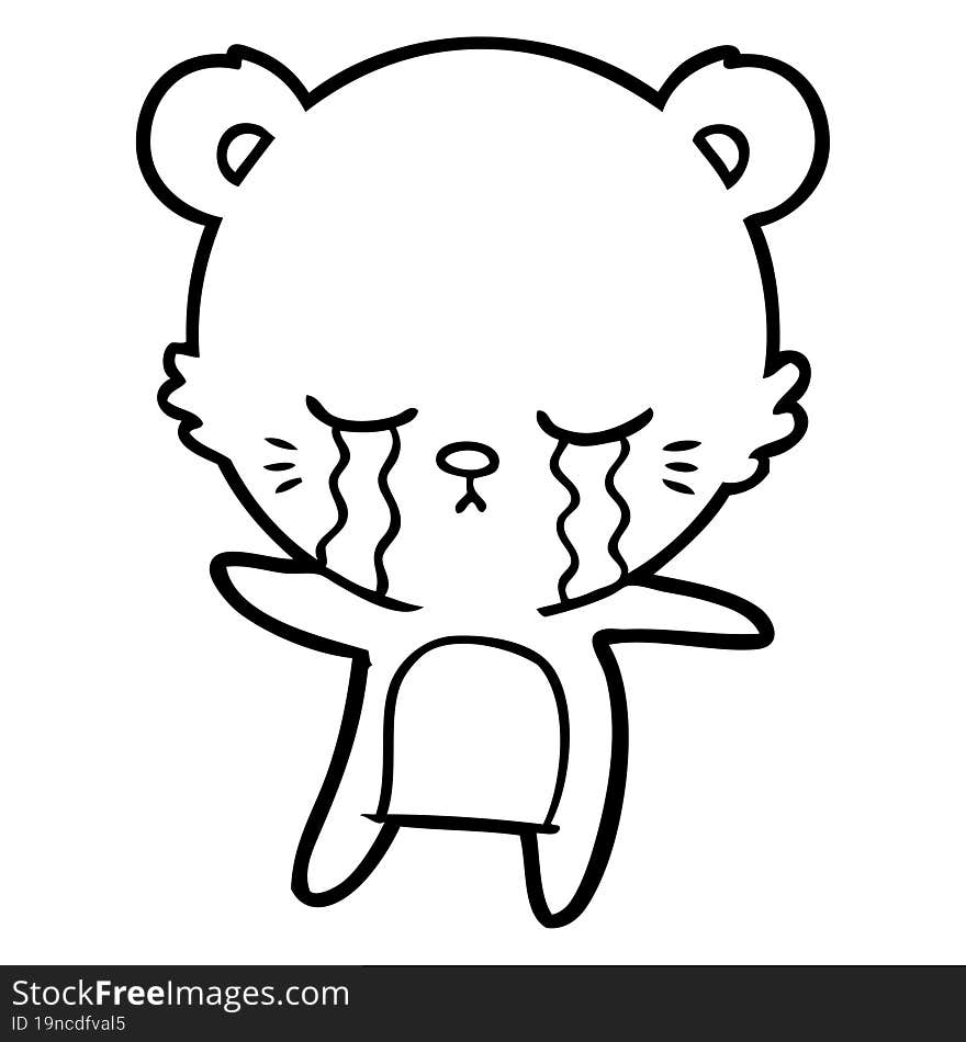 crying cartoon polarbear. crying cartoon polarbear