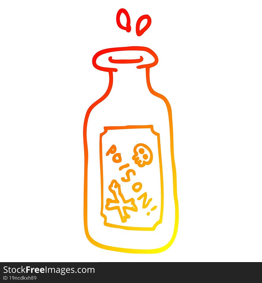 Warm Gradient Line Drawing Cartoon Poison