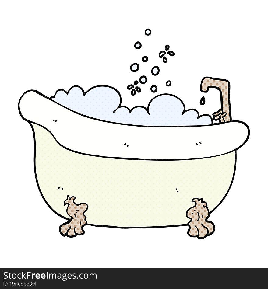 cartoon bath full of water