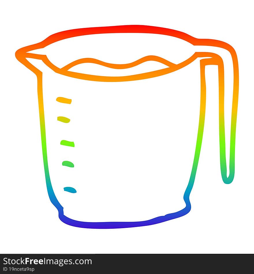 Rainbow Gradient Line Drawing Cartoon Jug