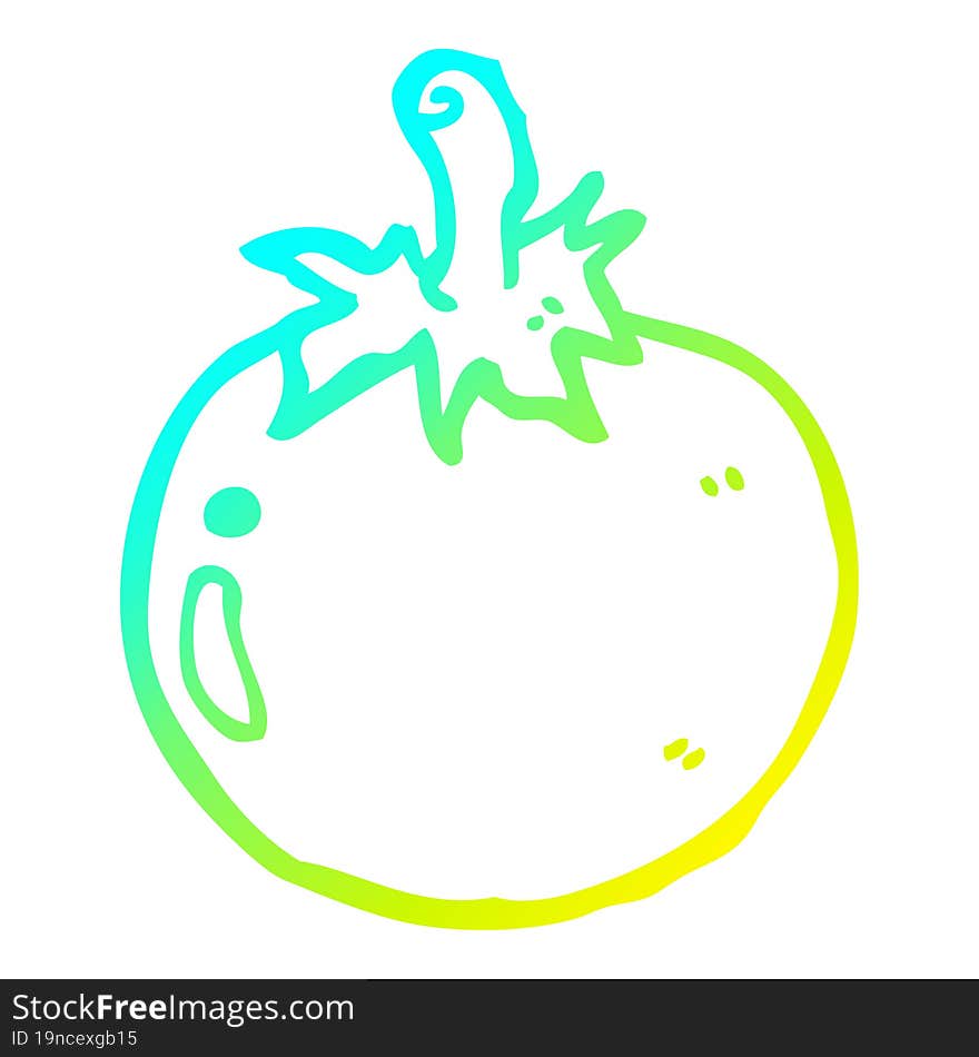 Cold Gradient Line Drawing Cartoon Tomato