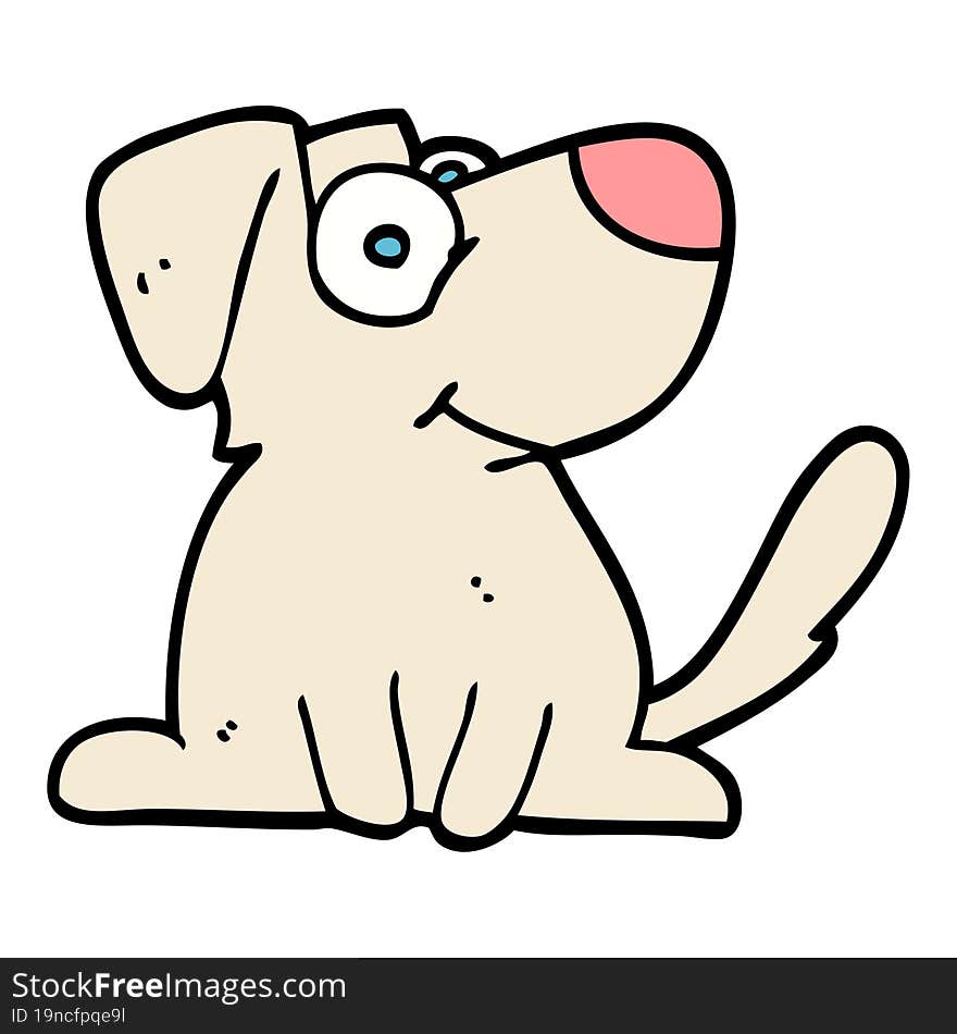 hand drawn doodle style cartoon happy dog