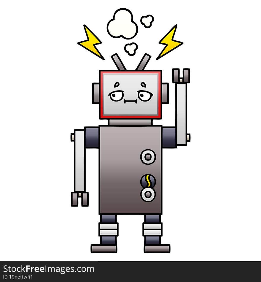 Gradient Shaded Cartoon Robot