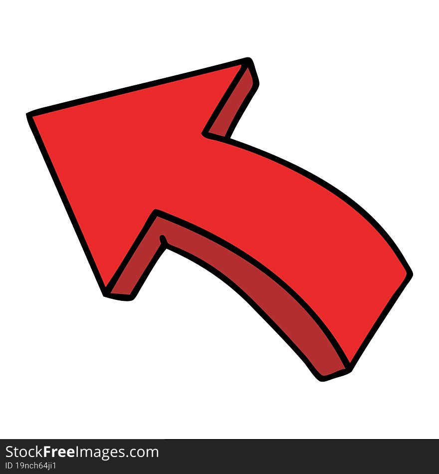 cartoon of a pointing arrow. cartoon of a pointing arrow