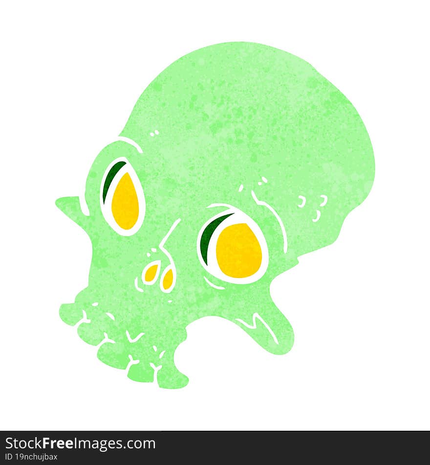 cartoon spooky skull