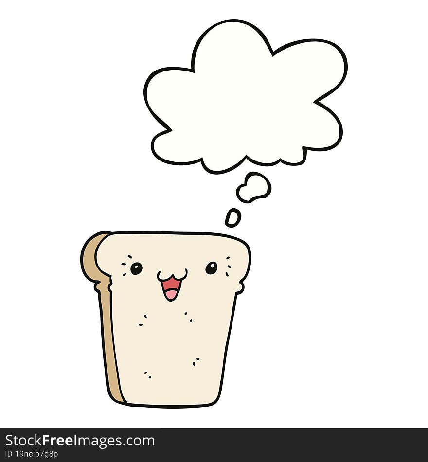 Cartoon Slice Of Bread And Thought Bubble