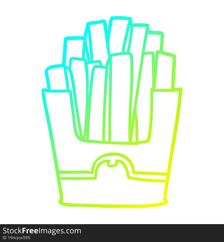 cold gradient line drawing junk food fries