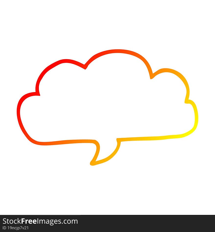 warm gradient line drawing cartoon cloud speech bubble