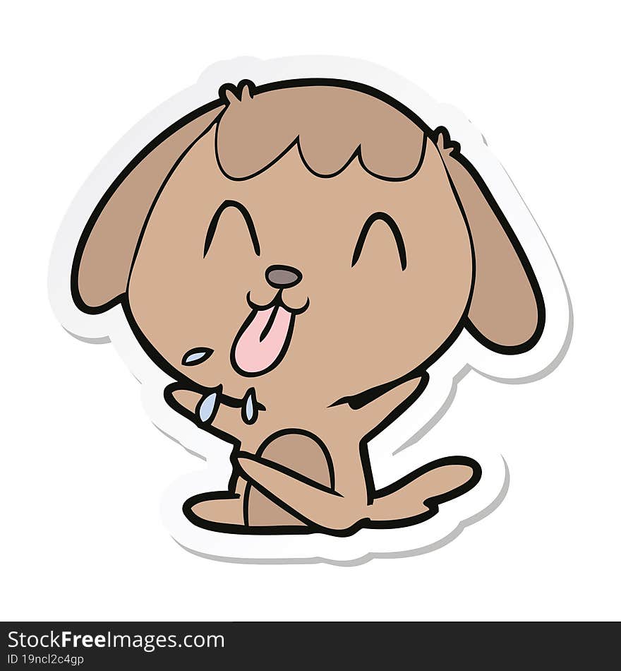 sticker of a cute cartoon dog