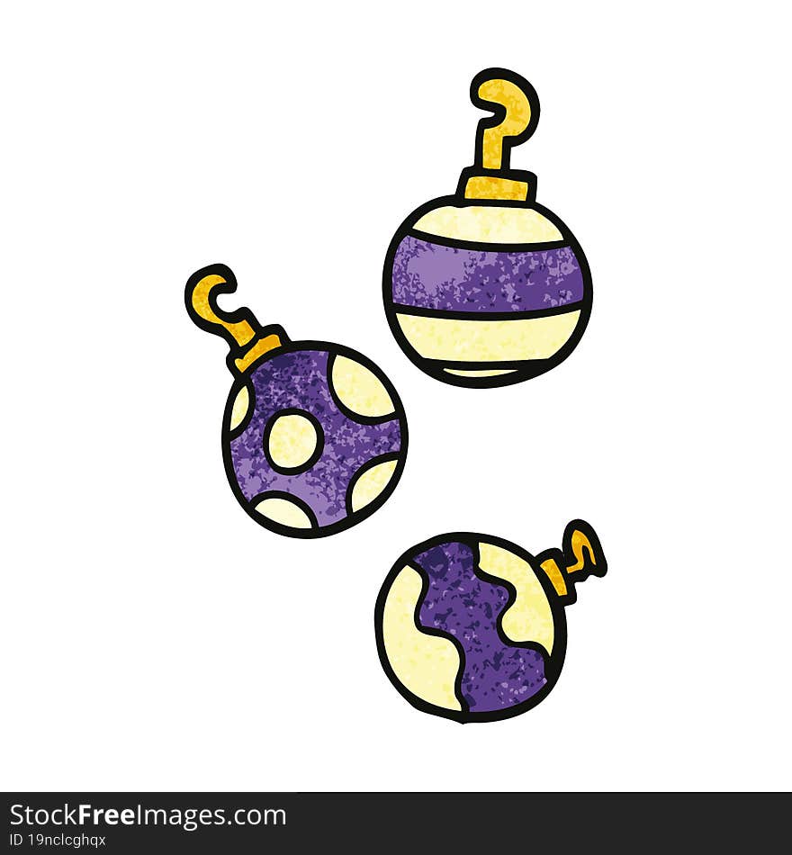 cartoon doodle xmas baubles