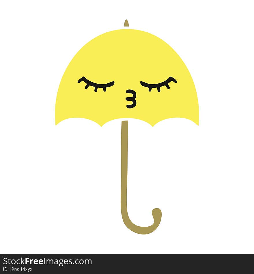 Flat Color Retro Cartoon Umbrella