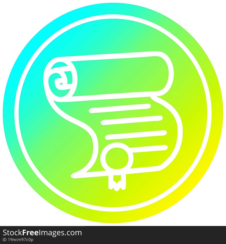 Diploma Certificate Circular In Cold Gradient Spectrum