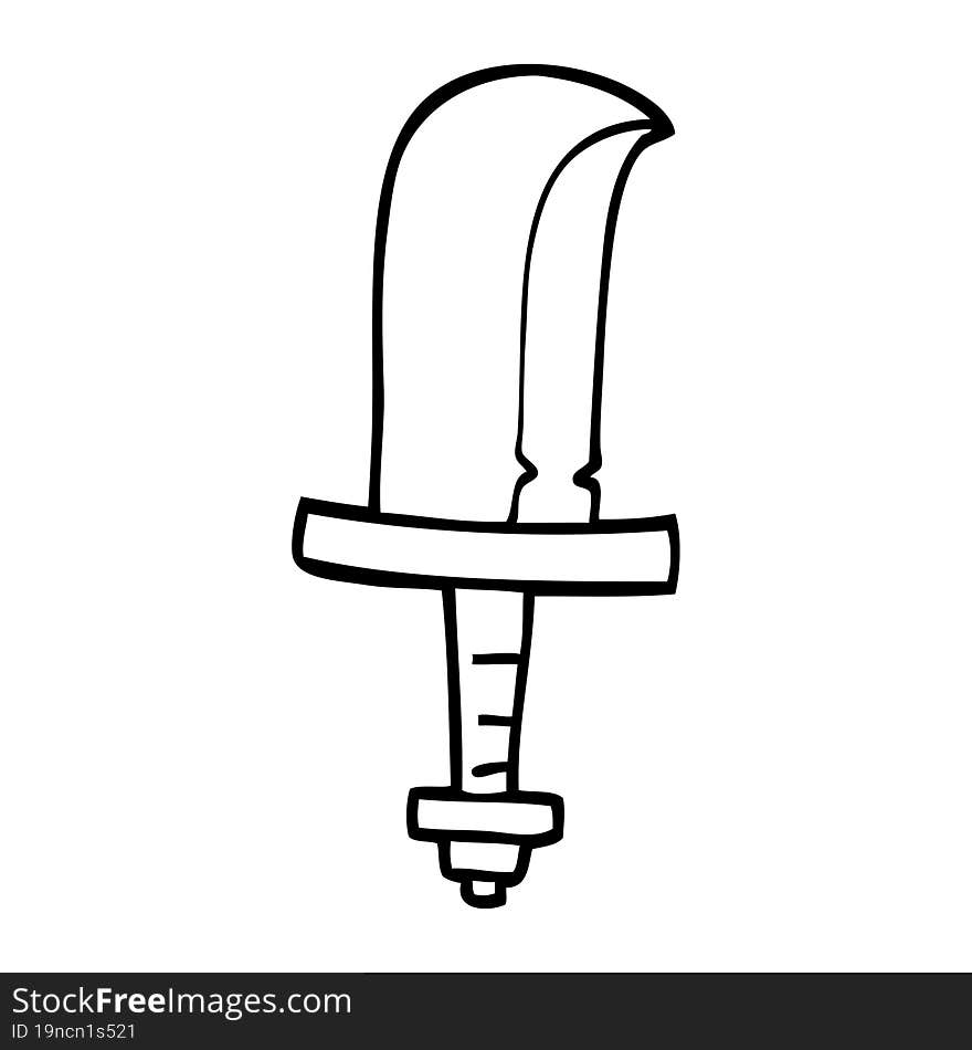 line drawing cartoon golden sword