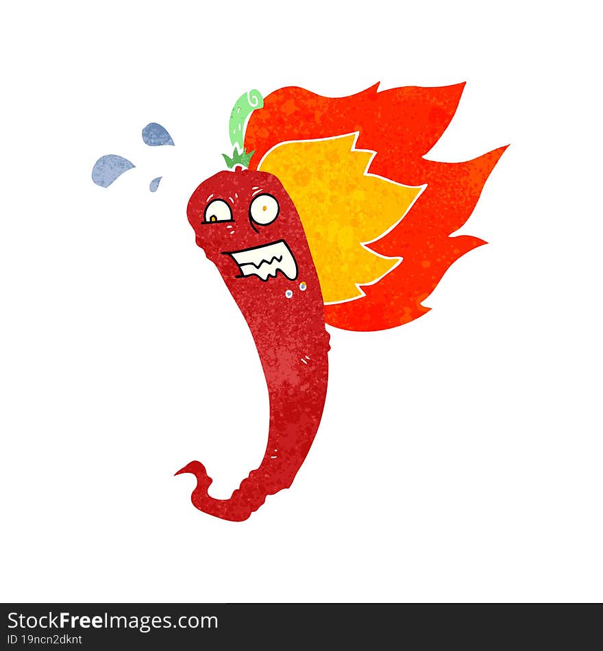 hot chilli pepper retro cartoon