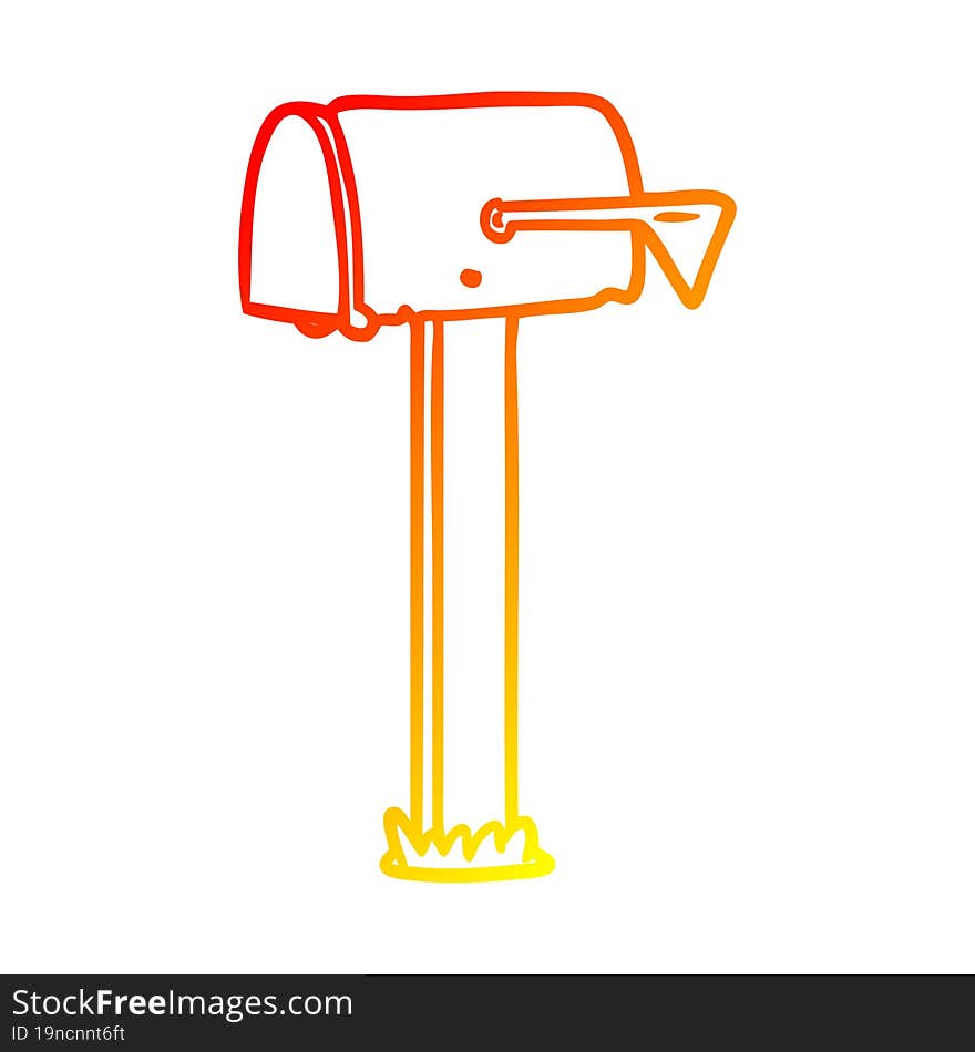 warm gradient line drawing mailbox