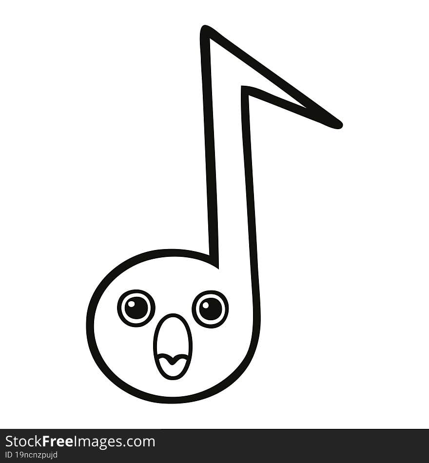 line drawing cartoon musical note