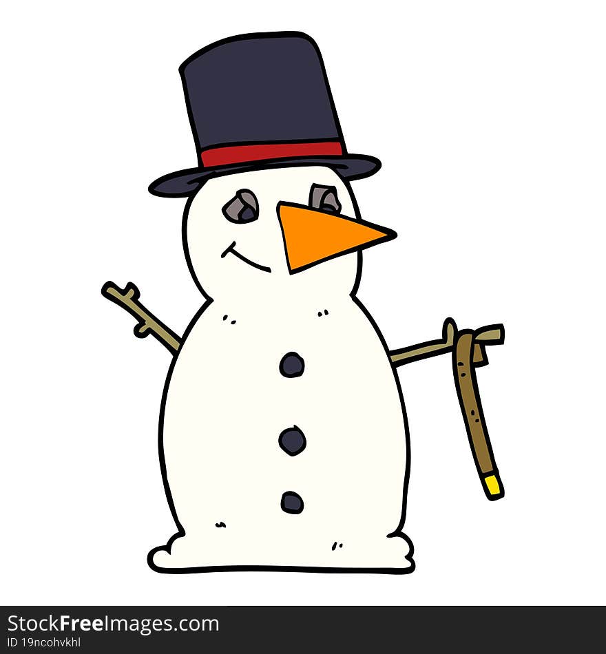 Cartoon Doodle Snowman