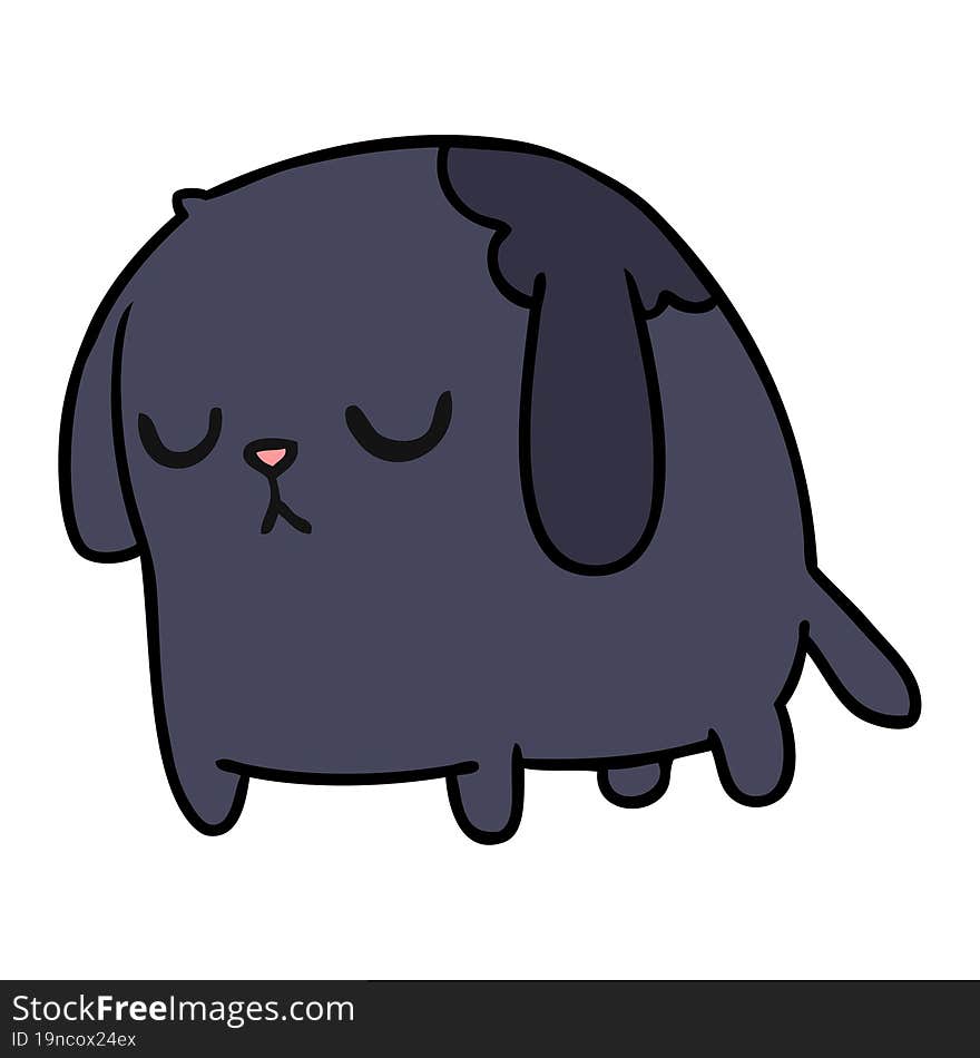 cartoon of cute sad kawaii dog