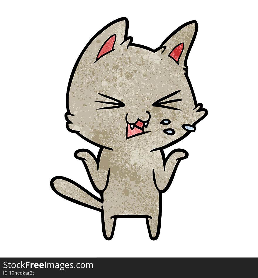 cartoon cat hissing. cartoon cat hissing