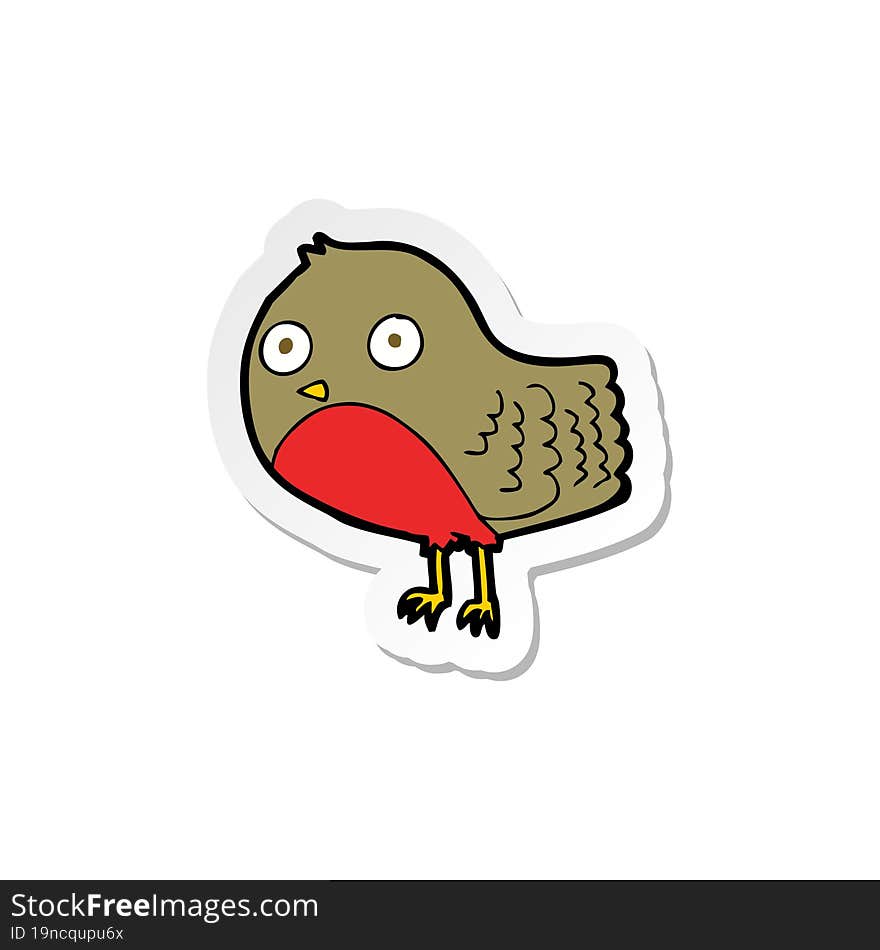 sticker of a cartoon robin