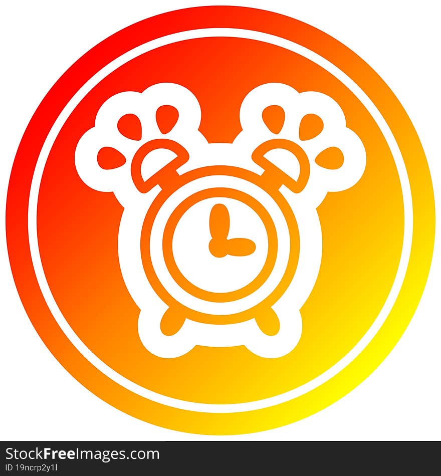 Ringing Alarm Clock Circular In Hot Gradient Spectrum