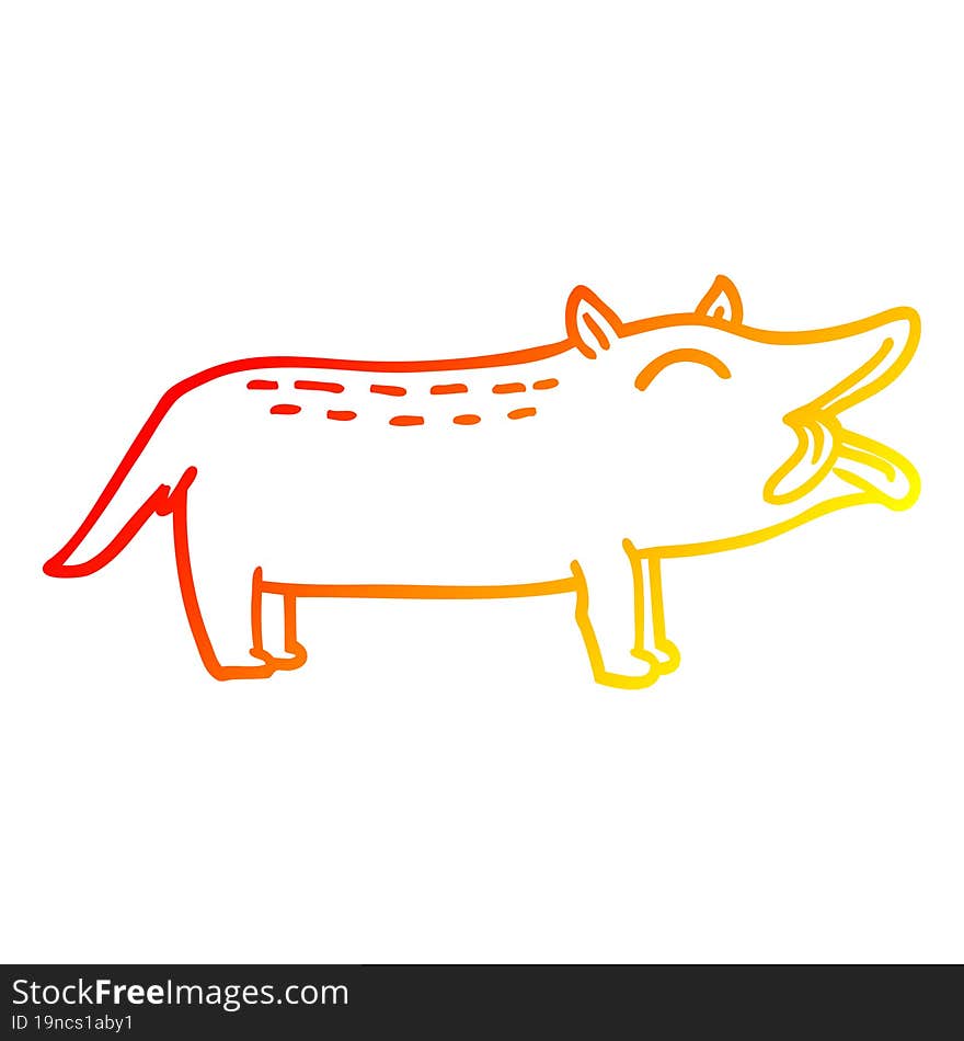 warm gradient line drawing cartoon funny dog