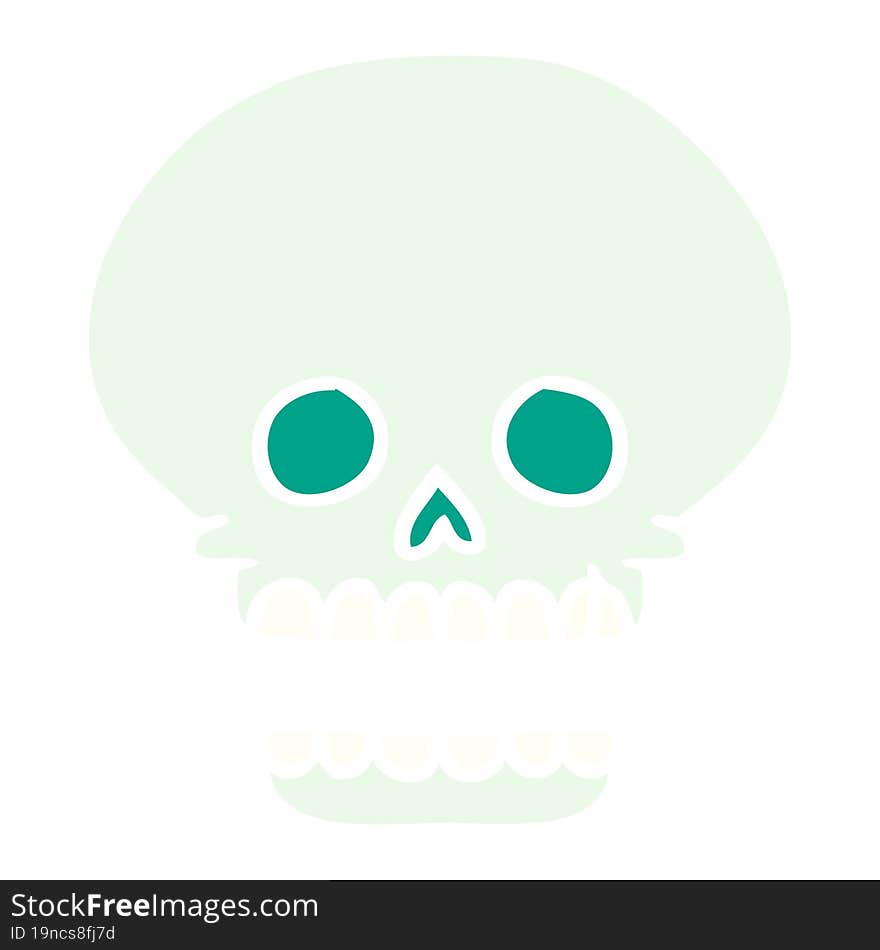 Cartoon Doodle Of A Skull Head