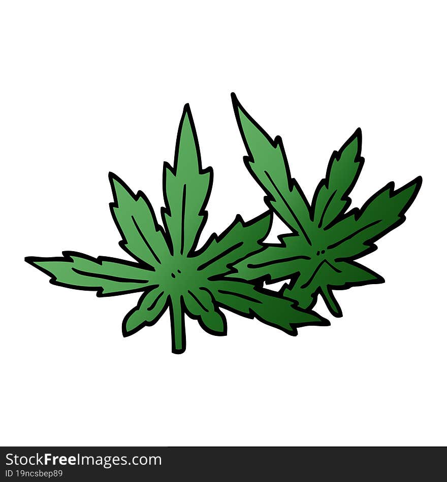 cartoon doodle marijuana leaves