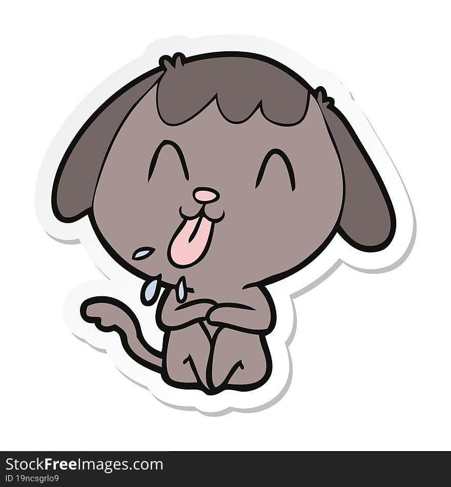 Sticker Of A Cute Cartoon Dog