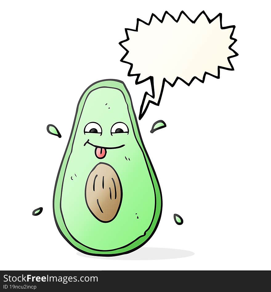 Speech Bubble Cartoon Avocado