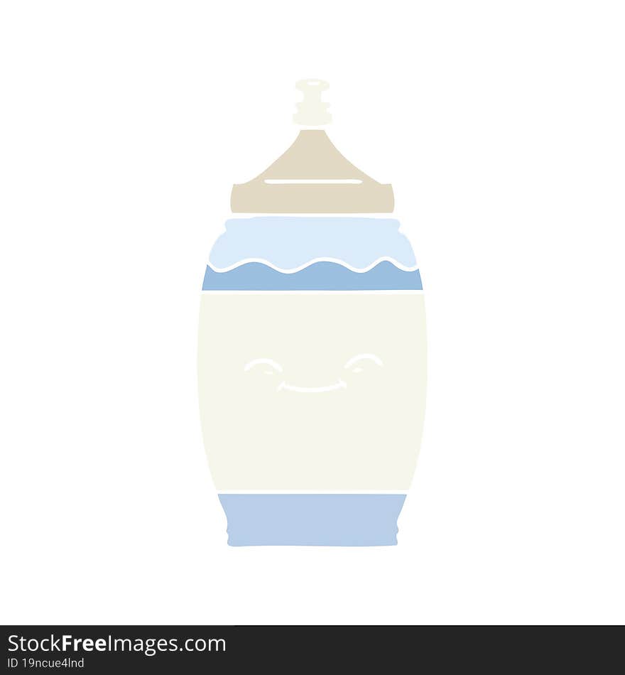 flat color style cartoon happy water bottle