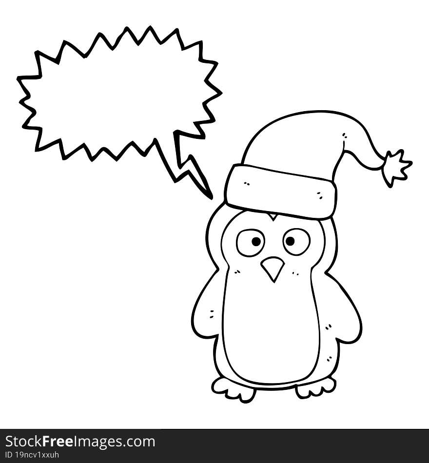 speech bubble cartoon penguin