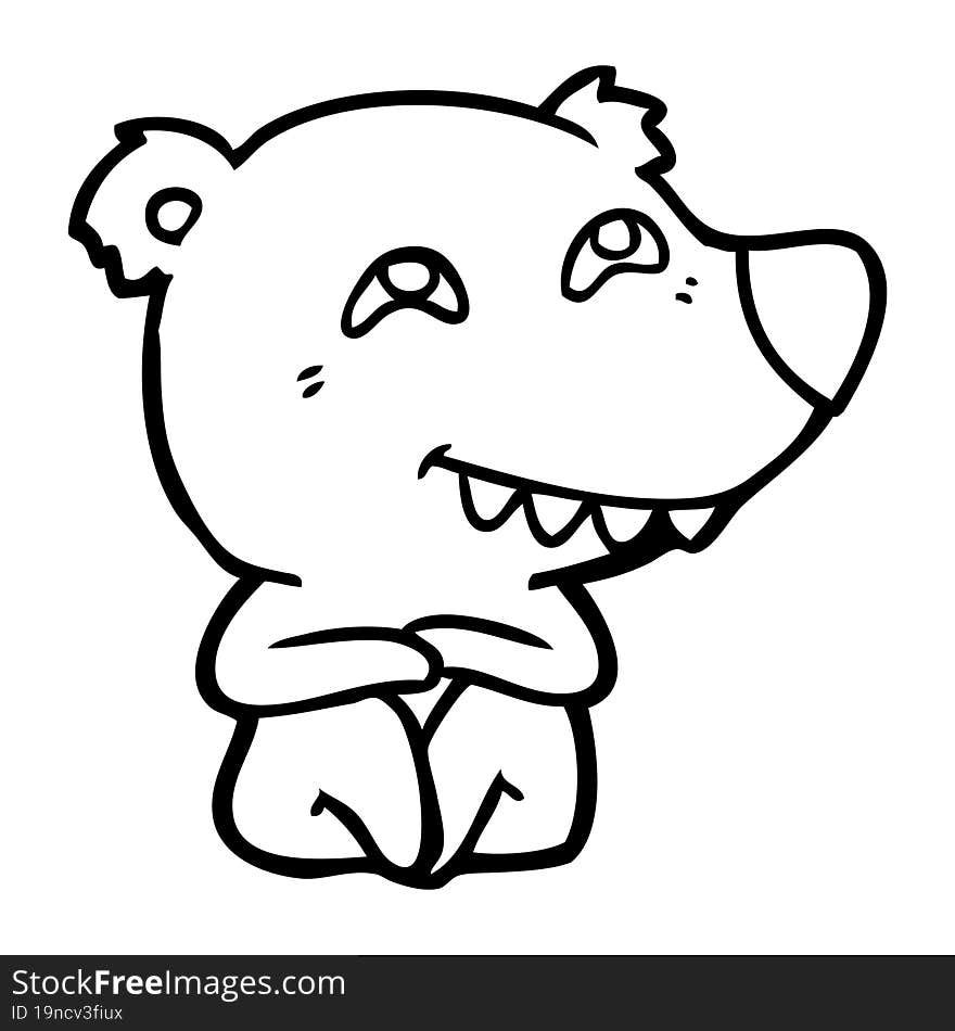 cartoon polar bear showing teeth. cartoon polar bear showing teeth