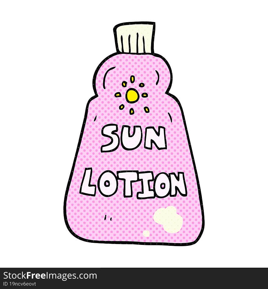 cartoon sun lotion