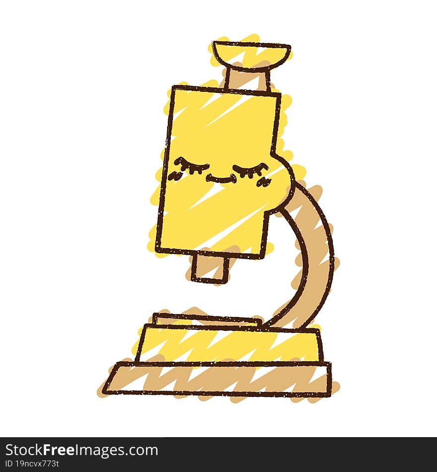 Brass Microscope Chalk Drawing