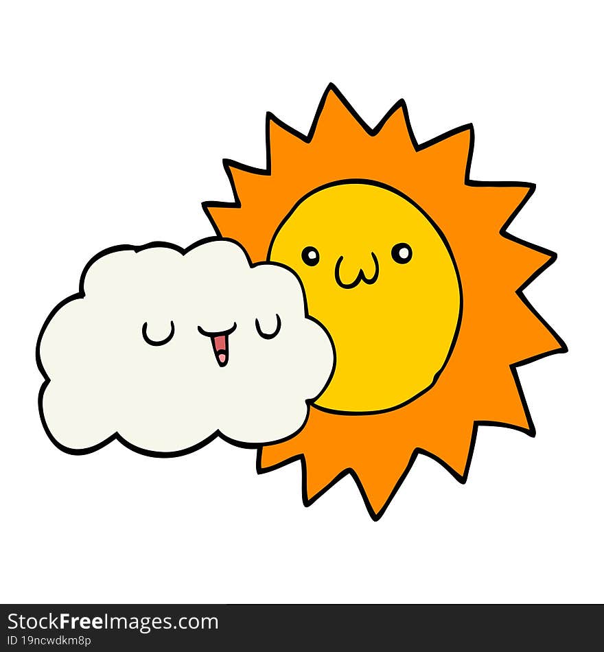 cartoon sun and cloud