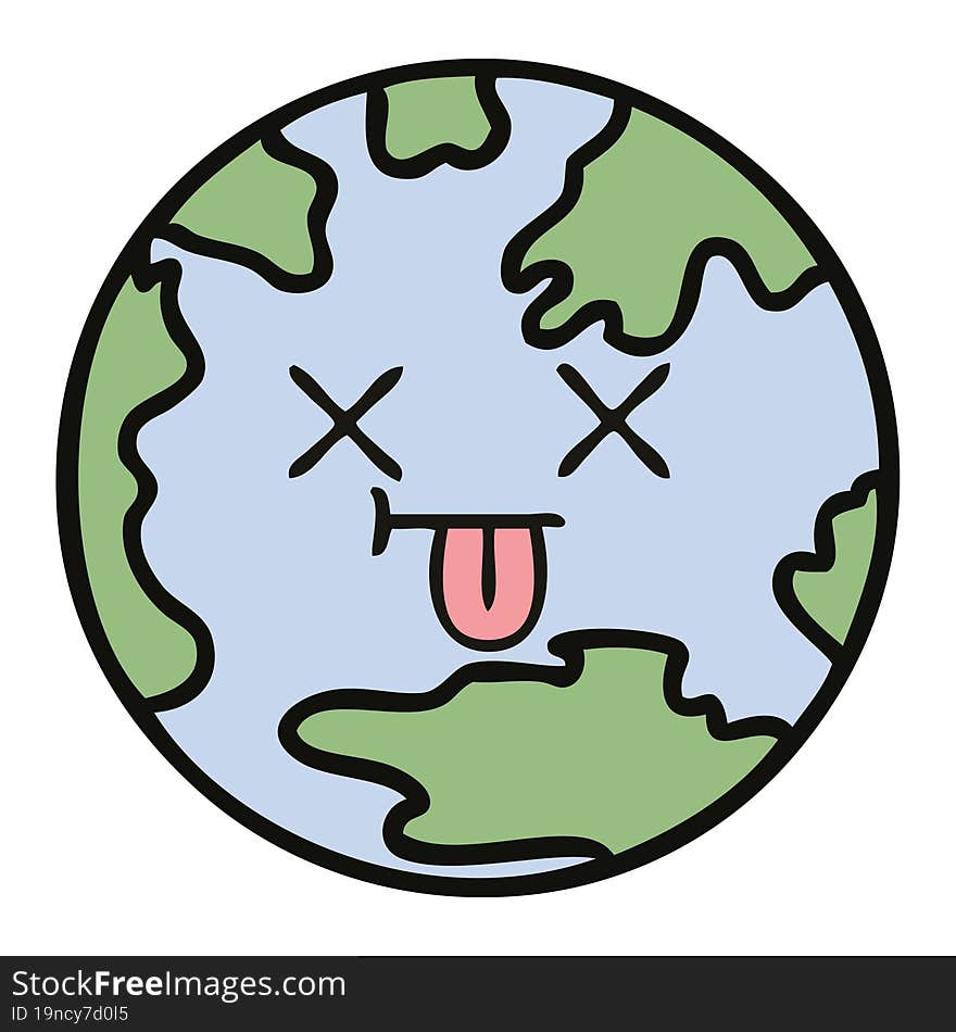 cute cartoon planet earth