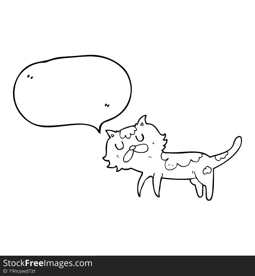 Speech Bubble Cartoon Cat