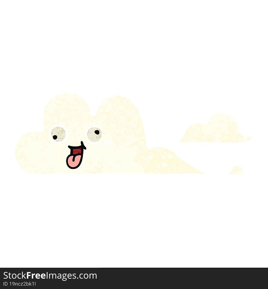 retro illustration style cartoon clouds