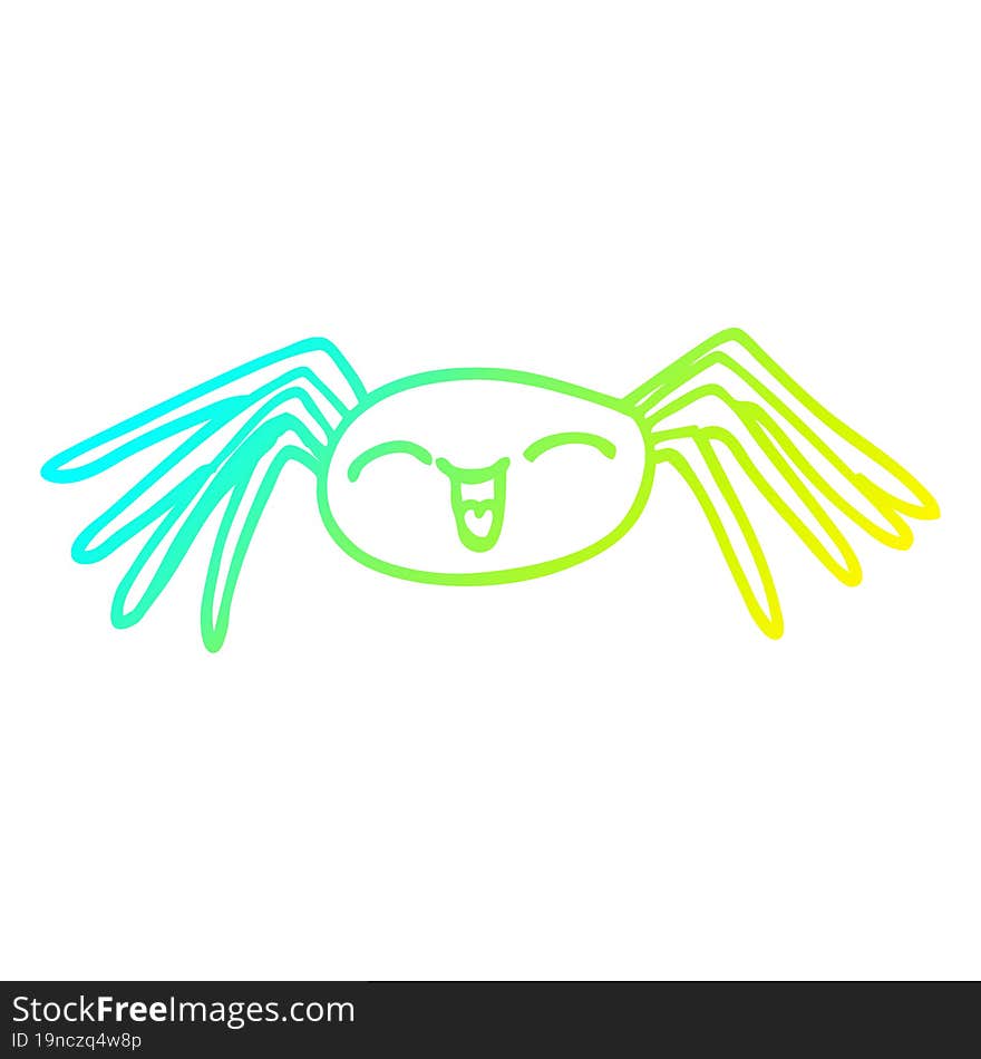 cold gradient line drawing cartoon happy spider