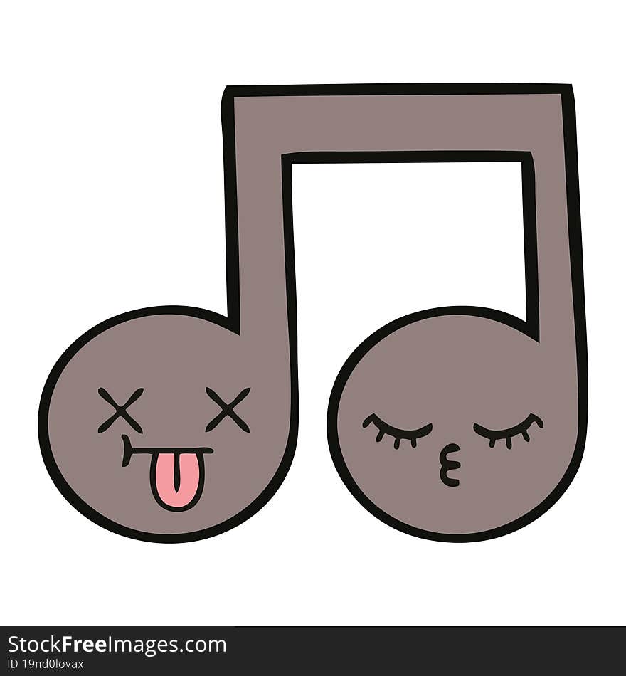 cute cartoon of a musical note. cute cartoon of a musical note