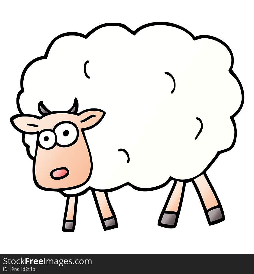 vector gradient illustration cartoon sheep