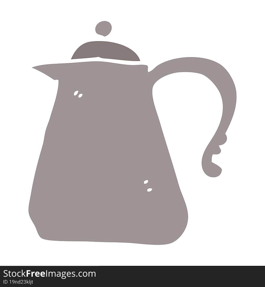 flat color illustration cartoon kettle