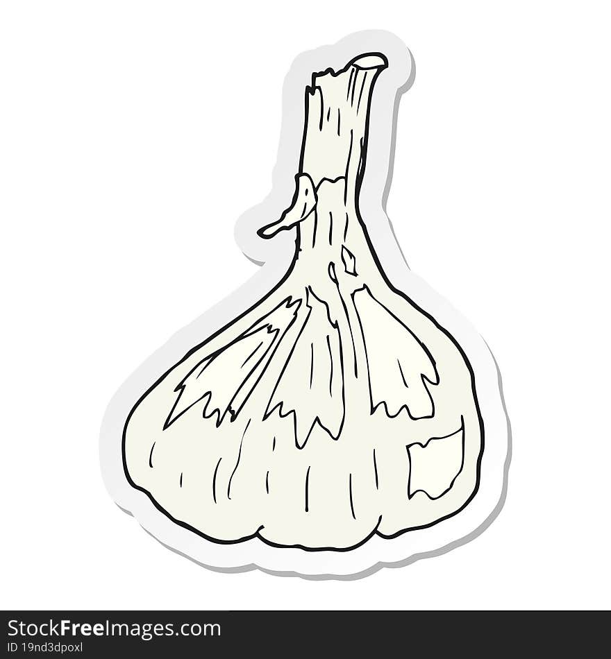 sticker of a cartoon garlic