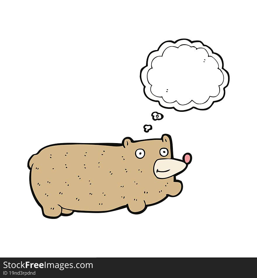 funny cartoon bear with thought bubble