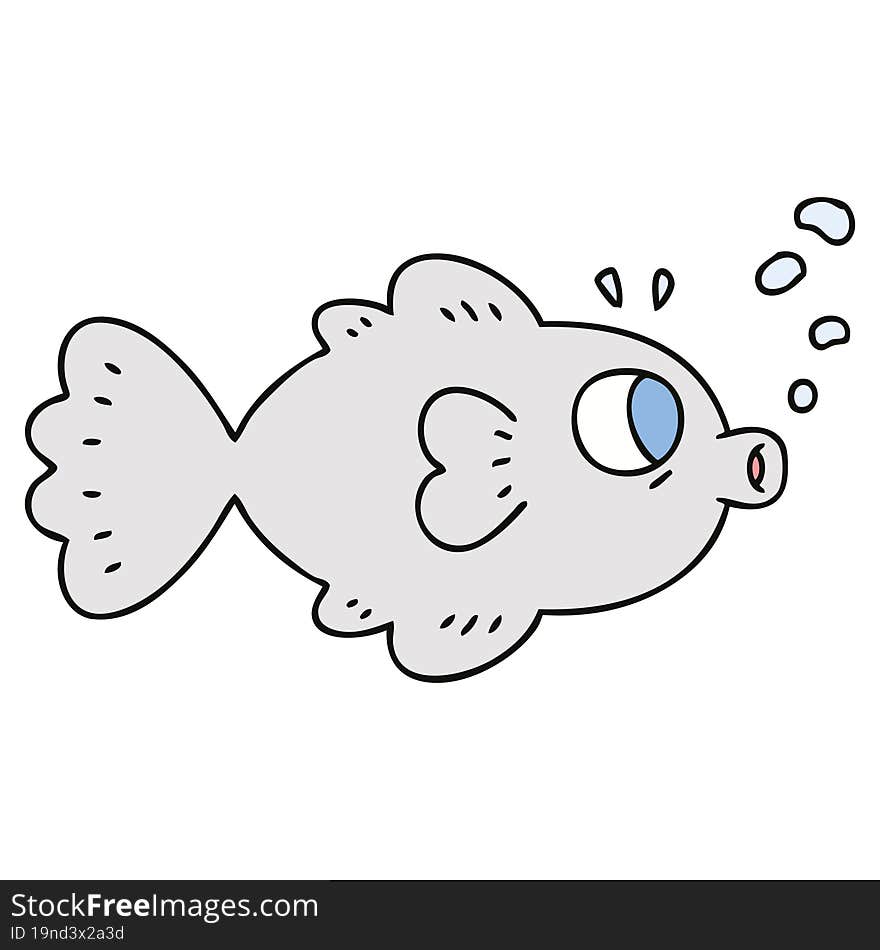 Quirky Hand Drawn Cartoon Fish