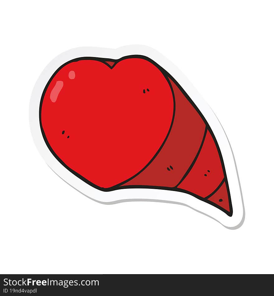 sticker of a cartoon love heart symbol