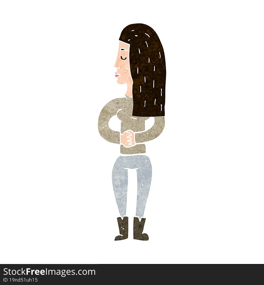 cartoon woman ignoring